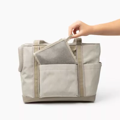 Cleverpup Lightweight Transit Tote Dog Carrier W/ Food-Safe Pouch & Poop Bag Dispenser, Sand - Image 9