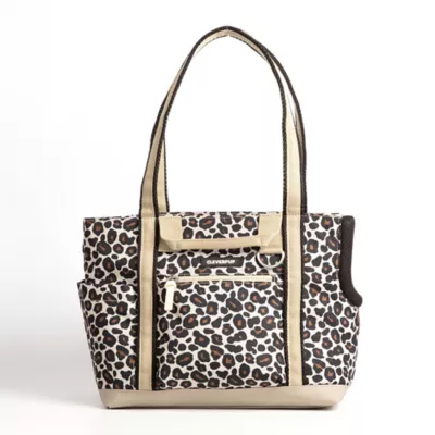 Cleverpup Lightweight Transit Tote Dog Carrier W/ Food-Safe Pouch & Poop Bag Dispenser, Leopard - Image 6
