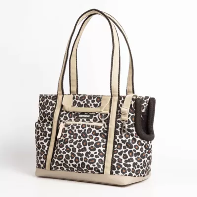 Cleverpup Lightweight Transit Tote Dog Carrier W/ Food-Safe Pouch & Poop Bag Dispenser, Leopard - Image 7