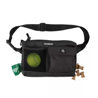 Cleverpup Dog Walk & Train Sling Bag W/ Poop Bag Dispenser, Treat Pocket, and Hidden Squeaker - Image 1
