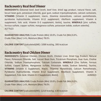 Merrick Backcountry Wet Dog Food Variety Pack - Real Chicken Dinner & Real Beef Dinner, Pate - Image 3