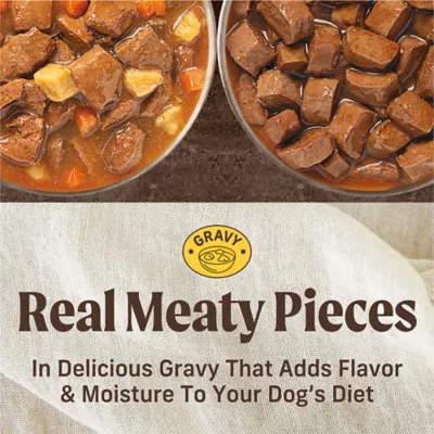 Merrick Wet Dog Food Variety Pack - Big Texas-Style Steak Tips & Pappy's Pot Roast, Gravy - Image 2