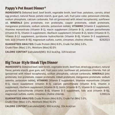Merrick Wet Dog Food Variety Pack - Big Texas-Style Steak Tips & Pappy's Pot Roast, Gravy - Image 3