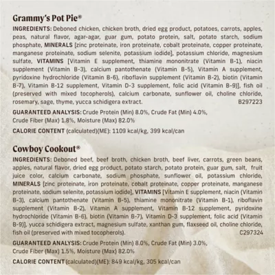 Merrick Grain Free Favorites Wet Dog Food Variety Pack - Grammy's Pot Pie & Cowboy Cookout, Stew - Image 3