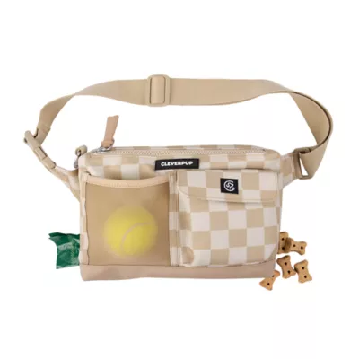 Cleverpup Dog Walk & Train Sling Bag W/ Poop Bag Dispenser, Treat Pocket, and Hidden Squeaker - Image 1
