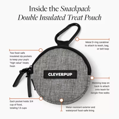 Cleverpup Snackpack Double Insulated Dog Treat Pouch W/ Water-Resistant Exterior & Lining - Image 3