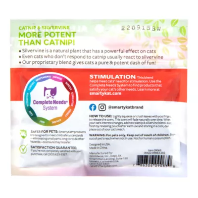 SmartyKat Catnip with Silvervine, Pure & Potent Blend for Cats, Resealable Pouch, 0.5 oz - Image 2
