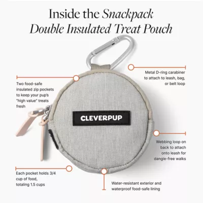 Cleverpup Snackpack Double Insulated Dog Treat Pouch W/ Water-Resistant Exterior & Lining - Image 4