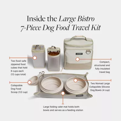 Cleverpup Bistro Box, 7-Piece Dog Food Travel Kit W/ Collapsible Bowls, Insulated Travel Bag & More - Image 3