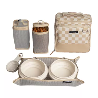 Cleverpup Bistro Box, 7-Piece Dog Food Travel Kit W/ Collapsible Bowls, Insulated Travel Bag & More - Image 1