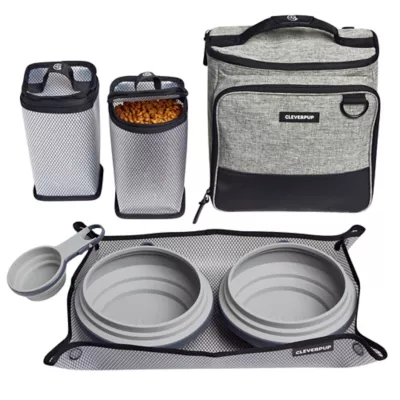 Cleverpup Bistro Box, 7-Piece Dog Food Travel Kit W/ Collapsible Bowls, Insulated Travel Bag & More - Image 1