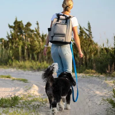 Cleverpup Porter 2-in-1 Dog Gear Backpack W/ Leash Clip For Hands-Free Walking &  Food-Safe Pouches - Image 5