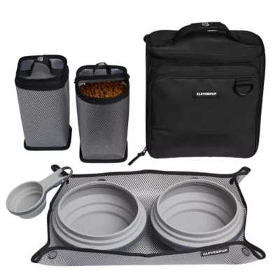 Cleverpup Bistro Box, 7-Piece Dog Food Travel Kit W/ Collapsible Bowls, Insulated Travel Bag & More - Image 1