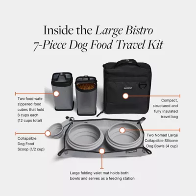 Cleverpup Bistro Box, 7-Piece Dog Food Travel Kit W/ Collapsible Bowls, Insulated Travel Bag & More - Image 3