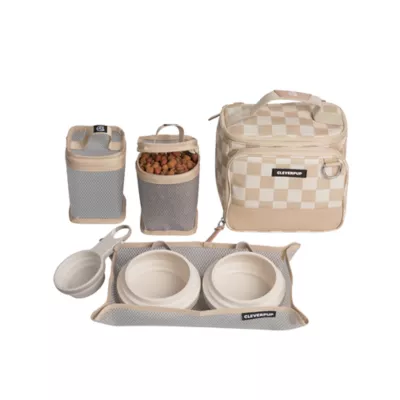 Cleverpup Bistro Box, 7-Piece Dog Food Travel Kit W/ Collapsible Bowls, Insulated Travel Bag & More - Image 1
