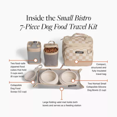 Cleverpup Bistro Box, 7-Piece Dog Food Travel Kit W/ Collapsible Bowls, Insulated Travel Bag & More - Image 3