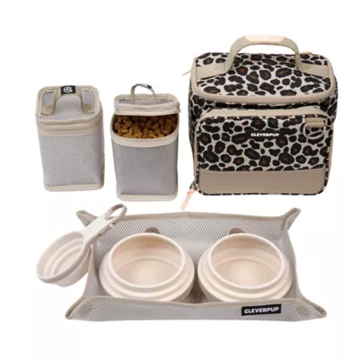 Cleverpup Bistro Box, 7-Piece Dog Food Travel Kit W/ Collapsible Bowls, Insulated Travel Bag & More - Image 1