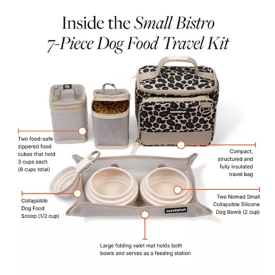 Cleverpup Bistro Box, 7-Piece Dog Food Travel Kit W/ Collapsible Bowls, Insulated Travel Bag & More - Image 4