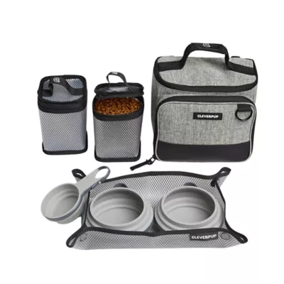 Cleverpup Bistro Box, 7-Piece Dog Food Travel Kit W/ Collapsible Bowls, Insulated Travel Bag & More - Image 1