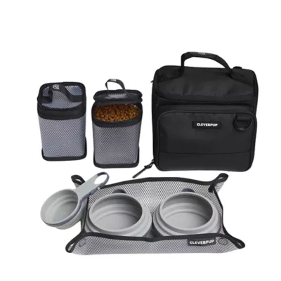 Cleverpup Bistro Box, 7-Piece Dog Food Travel Kit W/ Collapsible Bowls, Insulated Travel Bag & More - Image 1
