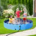Yaheetech Foldable Pet Pool with Sprinkler - Blue, XXXL, 71-in image thumbnail 2
