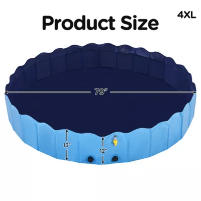 Yaheetech Foldable Pet Pool with Sprinkler - Blue, XXXXL, 79-in - Image 3