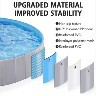 Yaheetech Foldable Pet Pool - Black, Blue, Gray, XXXXL, 79-in - Image 5