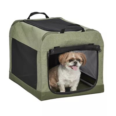 Midwest® Foldable Canine Camper Tent Crate W/ Ventilated Windows & No-Slip Feet, Green - Image 1