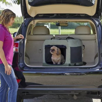 Midwest® Foldable Canine Camper Tent Crate W/ Ventilated Windows & No-Slip Feet, Green - Image 3
