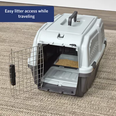Midwest® Skudo Plastic Cat Travel Carrier W/ Fold-Down Carry Handle & Litter Box - Image 5