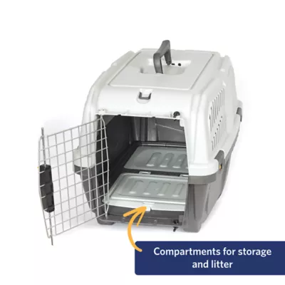 Midwest® Skudo Plastic Cat Travel Carrier W/ Fold-Down Carry Handle & Litter Box - Image 7