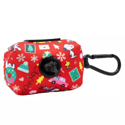 Sassy Woof Peanuts™ Beagle Bells Holiday Neoprene Dog Waste Bag Holder with Bag Roll - Image 3