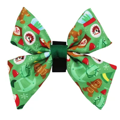 Sassy Woof Elf™ Holiday Dog Sailor Bow with Collar Straps, 5 x 4.5 in - Image 1