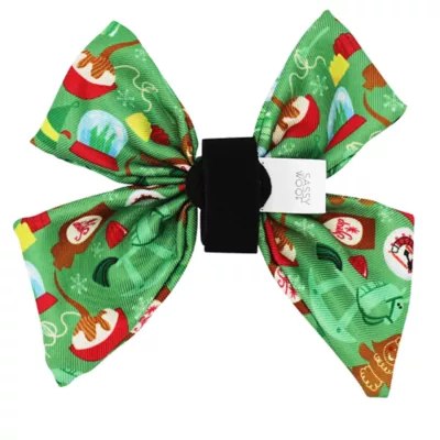 Sassy Woof Elf™ Holiday Dog Sailor Bow with Collar Straps, 5 x 4.5 in - Image 3