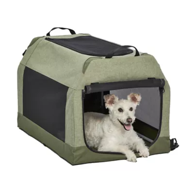 Midwest® Foldable Canine Camper Tent Crate W/ Ventilated Windows & No-Slip Feet, Green - Image 1