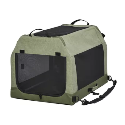 Midwest® Foldable Canine Camper Tent Crate W/ Ventilated Windows & No-Slip Feet, Green - Image 2
