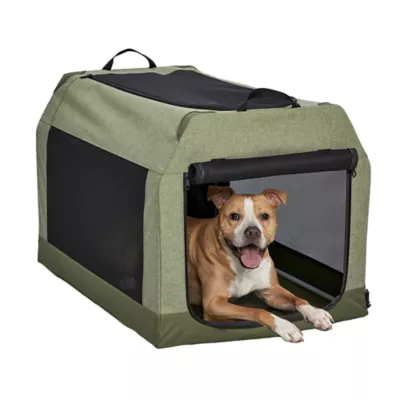 Midwest® Foldable Canine Camper Tent Crate W/ Ventilated Windows & No-Slip Feet, Green - Image 1