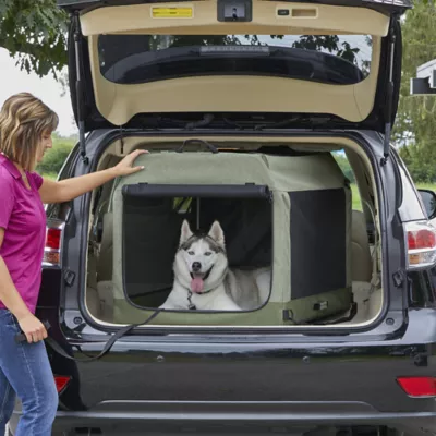 Midwest® Foldable Canine Camper Tent Crate W/ Ventilated Windows & No-Slip Feet, Green - Image 4