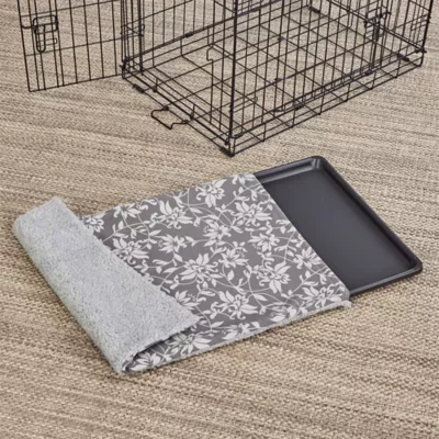 Midwest® QuietTime Pan Covers, Dog Crate Pan Cover, Grey Floral Print - Image 6