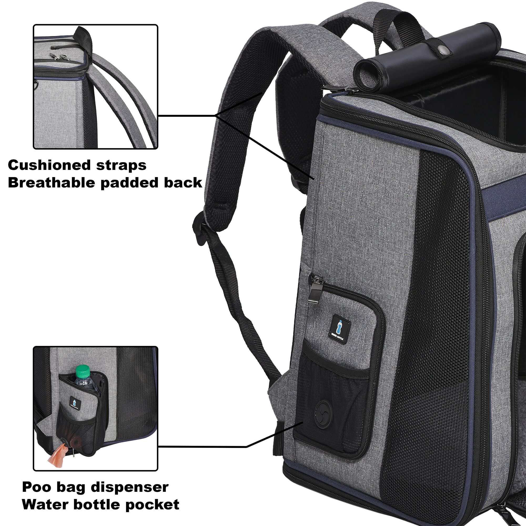 Midwest® Day Tripper Pet Backpack W/ Cushioned Shoulder Straps & Padded Interior - thumbnail 4