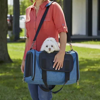 Midwest® Duffy Expandable Pet Carrier W/ Expandable Sides & Multiple Access Points, Blue - Image 6