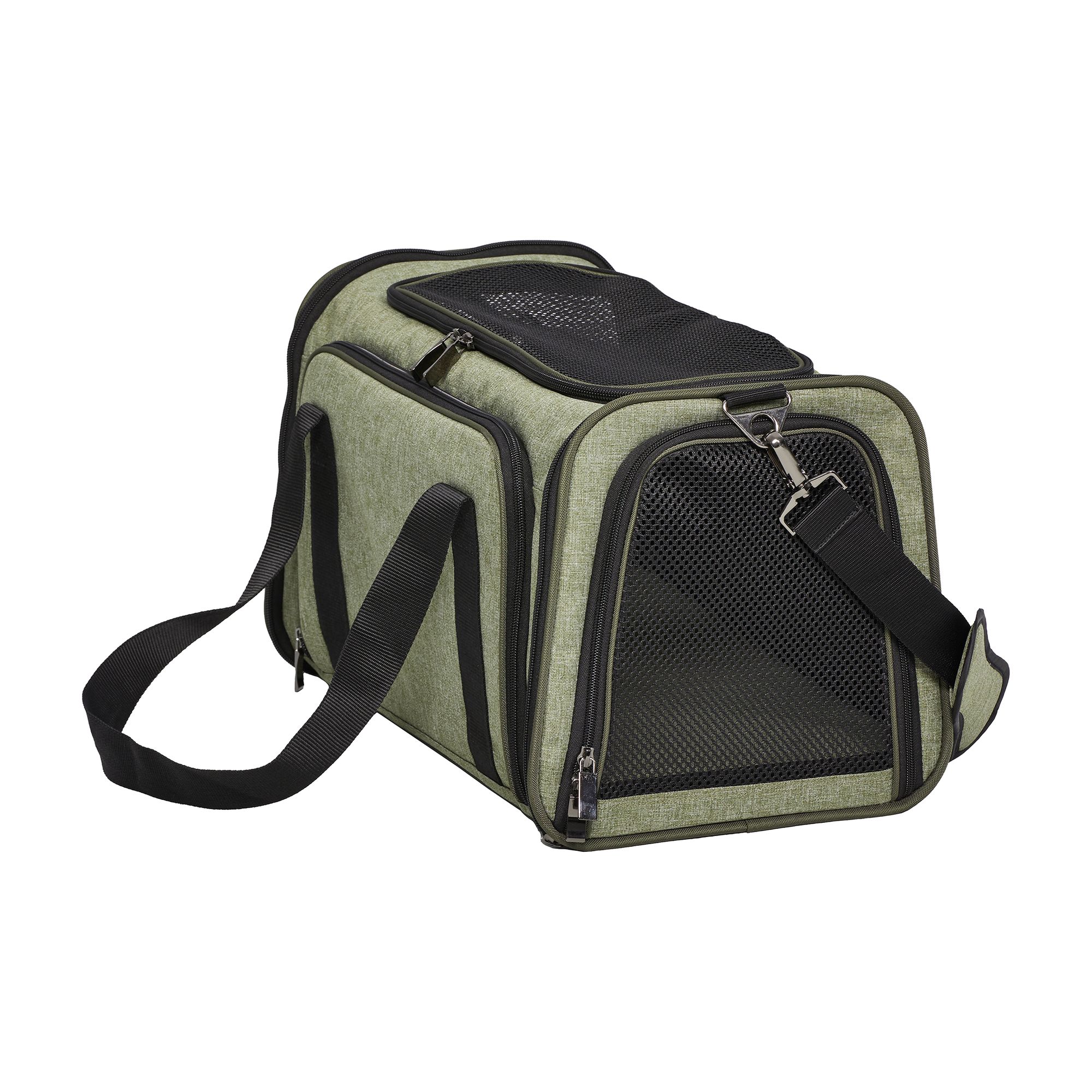 Midwest® Duffy Expandable Pet Carrier W/ Expandable Sides & Multiple Access Points, Green - thumbnail 9