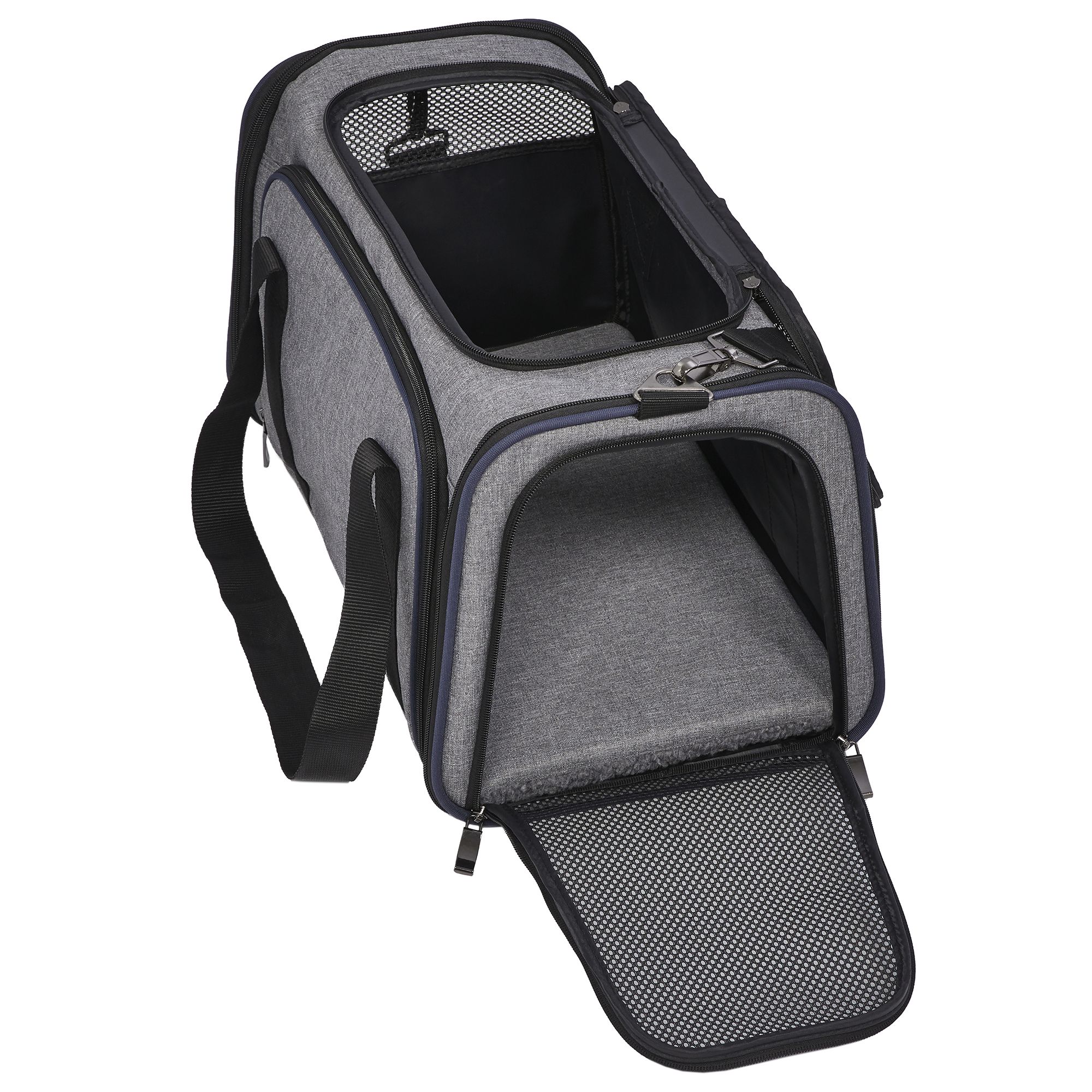 Midwest® Duffy Expandable Pet Carrier W/ Expandable Sides & Multiple Access Points, Gray - thumbnail 2