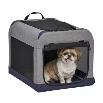 Midwest® Foldable Canine Camper Tent Crate W/ Ventilated Windows & No-Slip Feet, Gray - Image 1