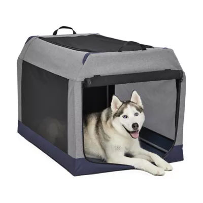 Midwest® Foldable Canine Camper Tent Crate W/ Ventilated Windows & No-Slip Feet, Gray - Image 2