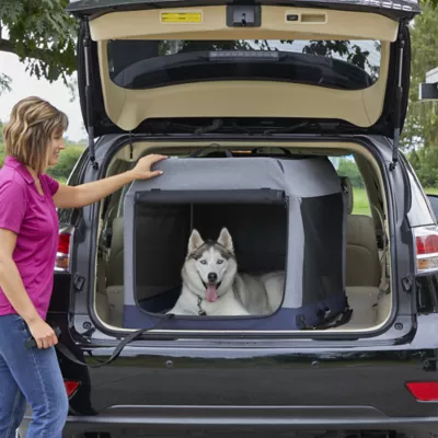 Midwest® Foldable Canine Camper Tent Crate W/ Ventilated Windows & No-Slip Feet, Gray - Image 4