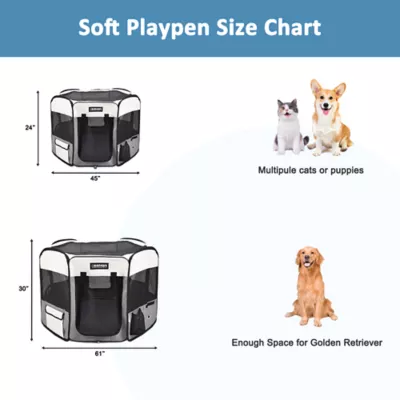 Jespet Soft Pet Playpen, Portable Indoor & Outdoor Pet Enclosure for Dogs, 45 Inch - Image 5