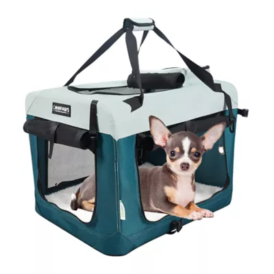 Jespet Soft Dog Crate, Portable Folding Travel Kennel for Dogs, Teal Blue - Image 1