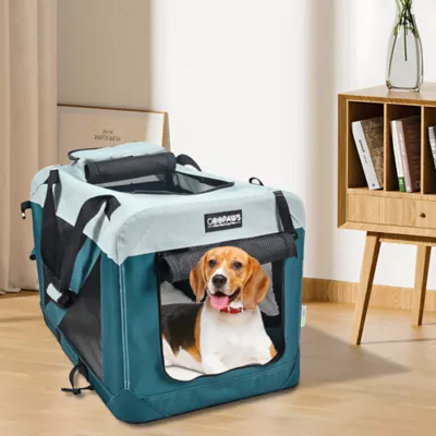 Jespet Soft Dog Crate, Portable Folding Travel Kennel for Dogs, Teal Blue - Image 7