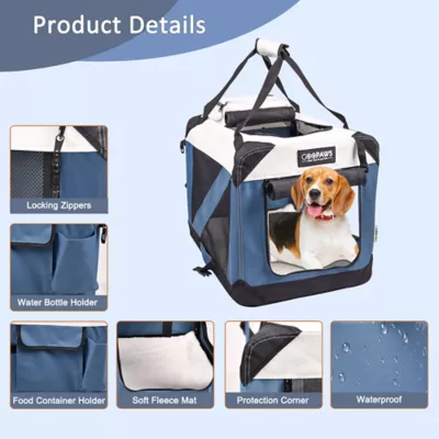 Jespet Soft Dog Crate, Portable Folding Travel Kennel for Dogs, Lake Blue - Image 4